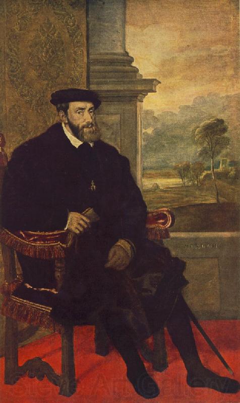 TIZIANO Vecellio Portrait of Charles V Seated  r Germany oil painting art